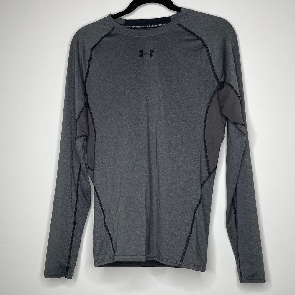 Under Armour- Grey & Black Long Sleeve Compression Top
